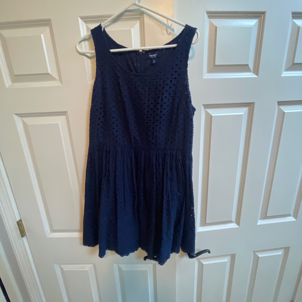 Old navy eyelet lace blue dress